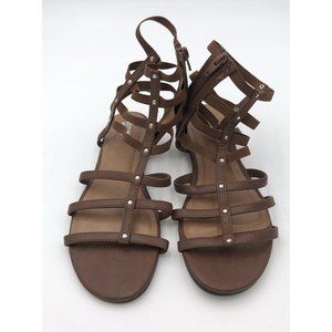 Women's Brown Strapped Sandals Mossimo Supply Co. Size 9 Flat Heels
